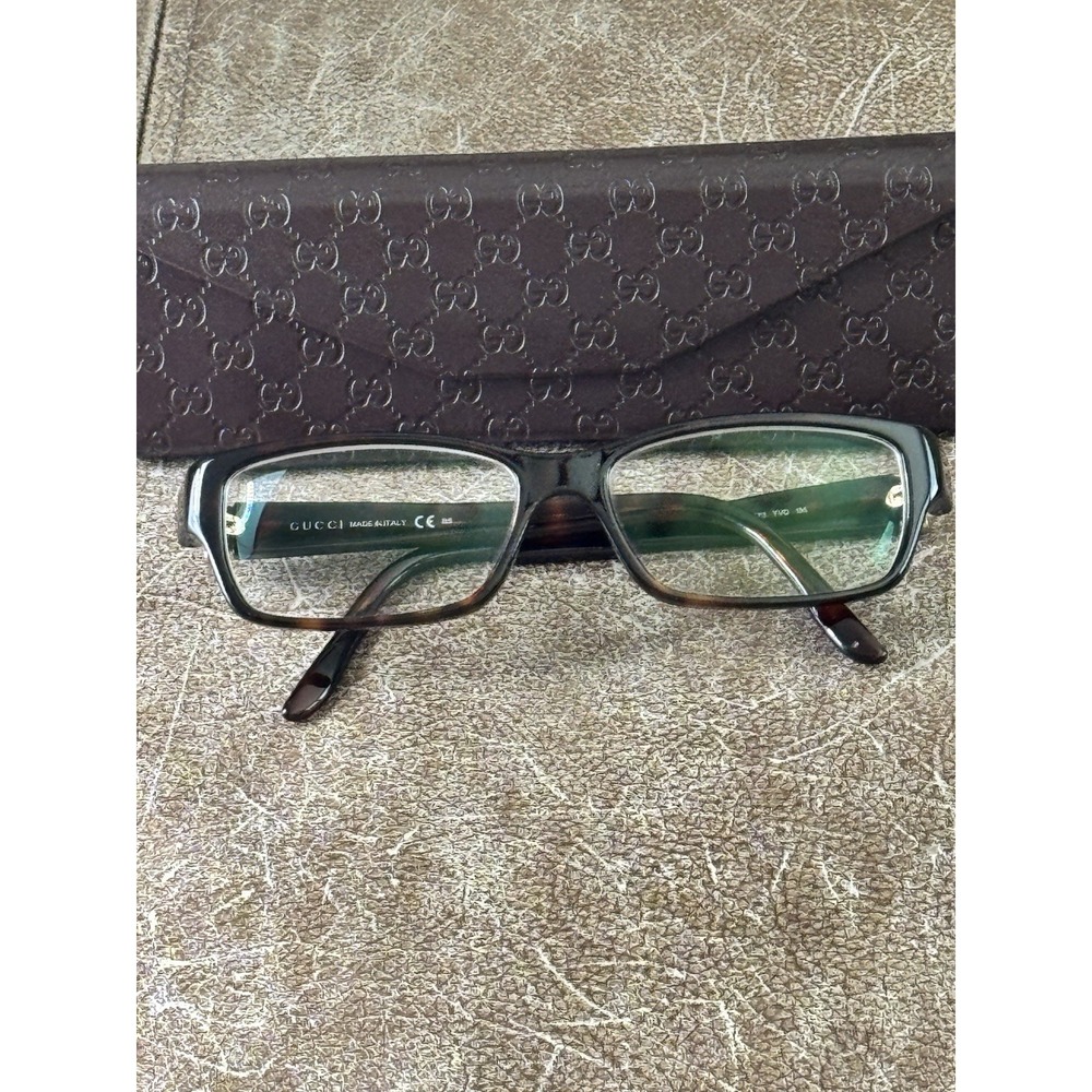 Gucci GG 3573 TVD Havana Brown Square Eyeglass Frames Case 52-15-135